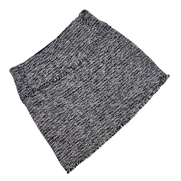 Grey Multicolor Tweed Skirt with Crystals on Pockets - Size 28 - Picture 3 of 4